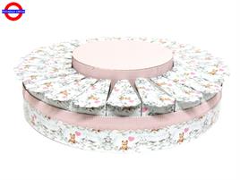 TORTA PORTA CONFETTI 22 FETTE ORSO PALLONE ROSA