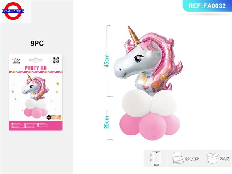 MYLAR UNICORNO KIT 9 PZ