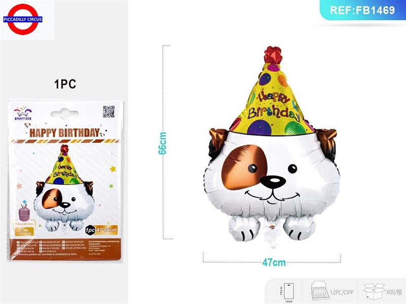 MYLAR CAGNOLINO HAPPY BIRTHDAY SUPER SHAPE CM. 47X66