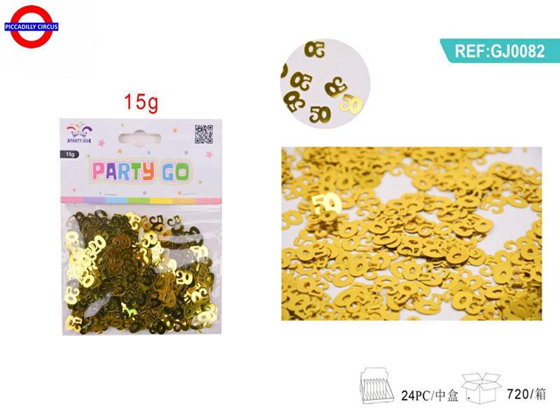 CONFETTINI DA TAVOLO 50 ANNI ORO 15g