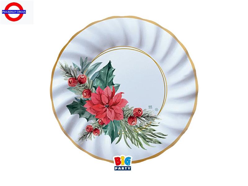 TAVOLA ZIP CHIC POINSETTIA 8 PIATTI D.20