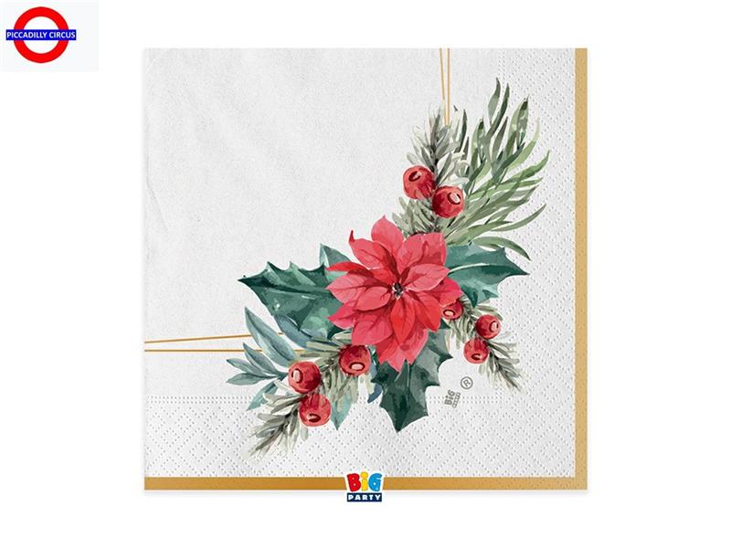 TAVOLA ZIP CHIC POINSETTIA 20 TOVAGLIOLI 33X33