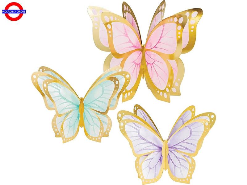 BUTTERFLY SHIMMER FARFALLE CENTROTAVOLA PZ.3