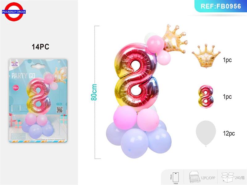 MEGALOON NUMERO CM.66 ARCOBALENO CON CORONA ORO 8