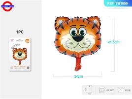 MYLAR ANIMAL MINI SHAPE TESTA TIGRE CM.34X41.5