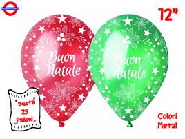 PALLONE LATTICE BUON NATALE 12 METAL 2 COL. PZ.25