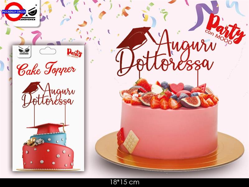 CAKE TOPPER AUGURI DOTTORESSA CM.17X15