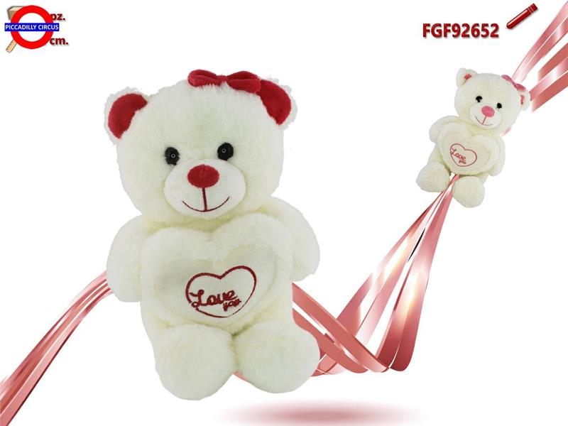 ORSO CON CUORE BIANCO CM.22 2 ASS.