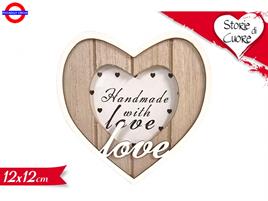 PORTAFOTO LEGNO CUORE LOVE CM.12