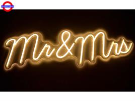 SCRITTA LED BIANCHI MR & MRS CM.80X28