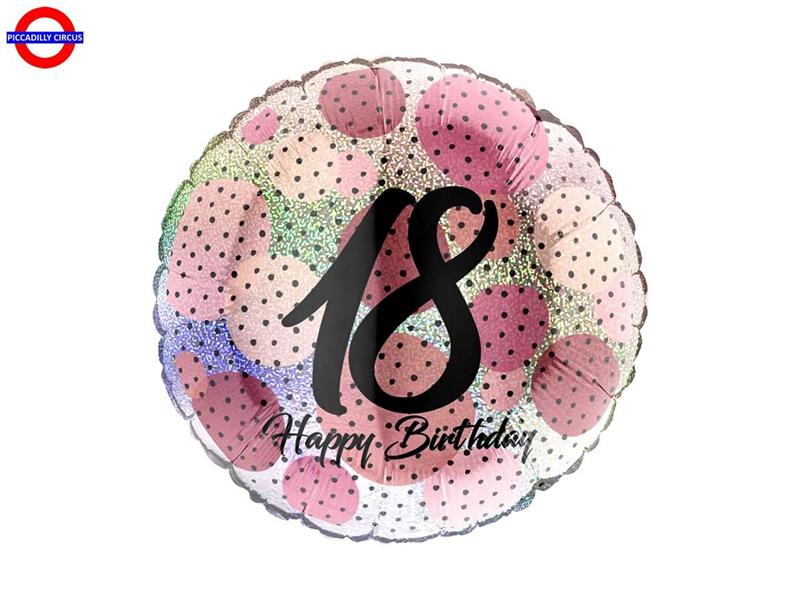 MYLAR 18 ANNI 18 FASHION DOTS ROSE