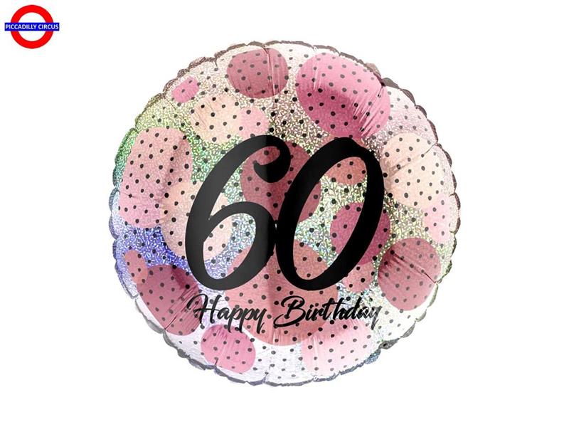 MYLAR 60 ANNI 18 FASHION DOTS ROSE