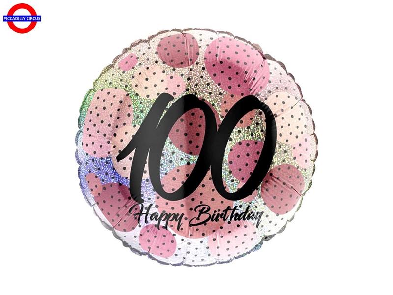 MYLAR 100 ANNI 18 FASHION DOTS ROSE