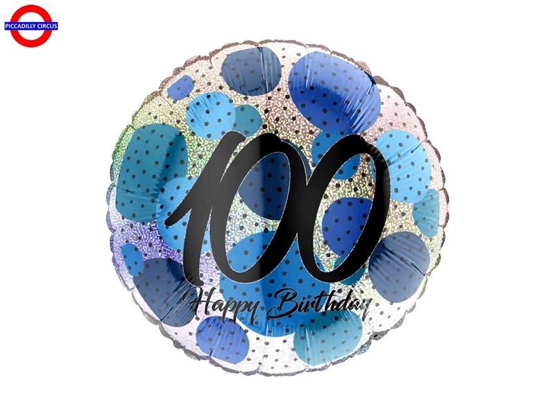MYLAR 100 ANNI 18 FASHION DOTS BLUE