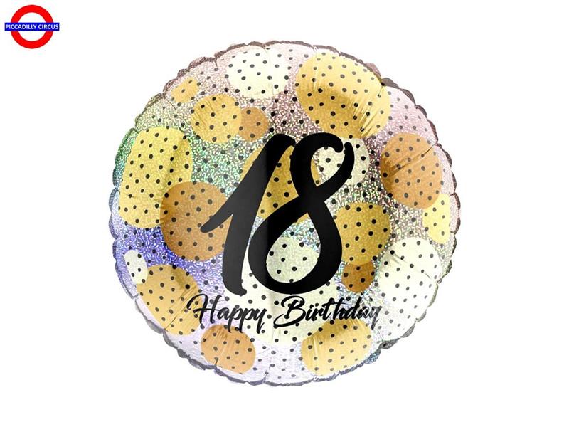 MYLAR 18 ANNI 18 FASHION DOTS GOLD