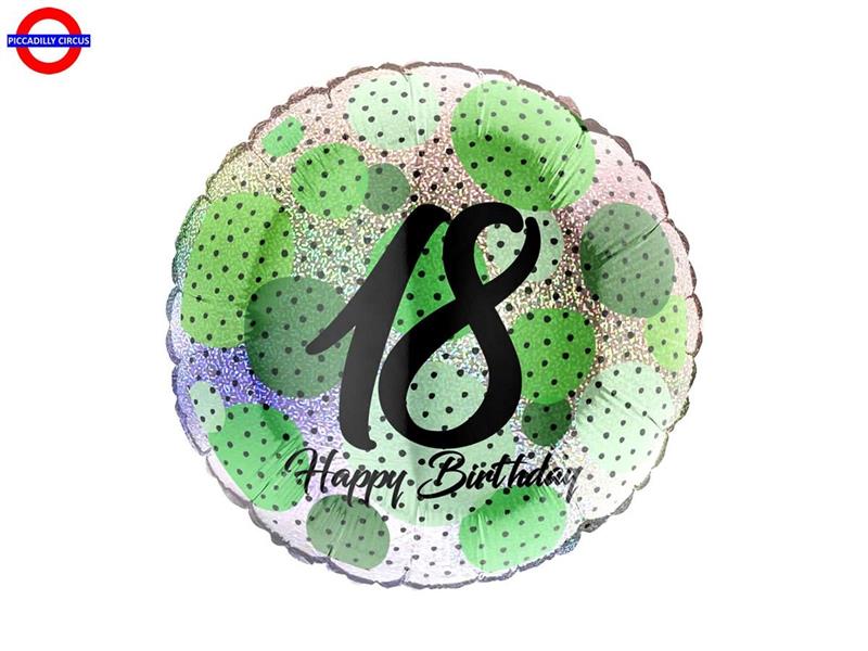 MYLAR 18 ANNI 18 FASHION DOTS GREEN