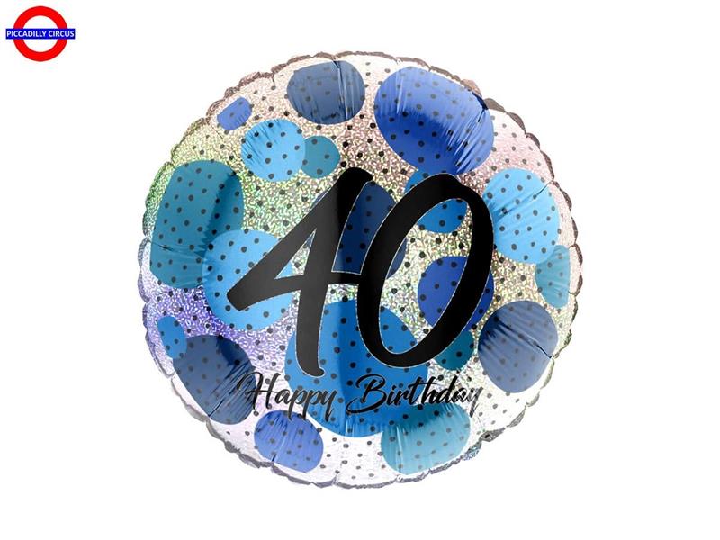 MYLAR 40 ANNI 18 FASHION DOTS BLUE