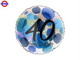 MYLAR 40 ANNI 18 FASHION DOTS BLUE