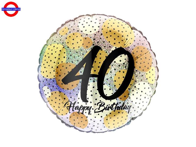 MYLAR 40 ANNI 18 FASHION DOTS GOLD