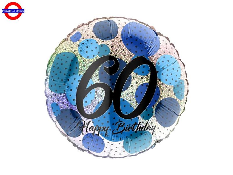 MYLAR 60 ANNI 18 FASHION DOTS BLUE