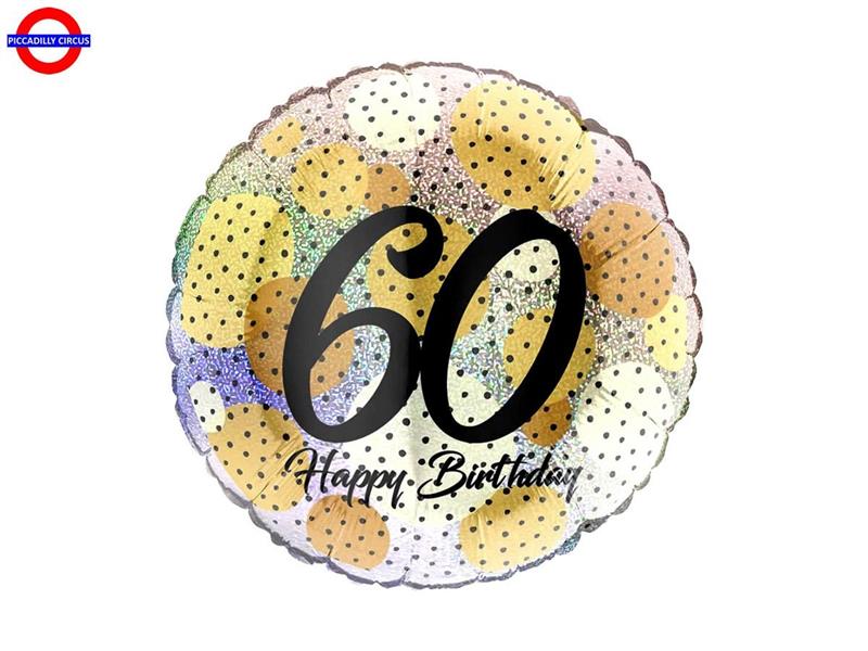 MYLAR 60 ANNI 18 FASHION DOTS GOLD