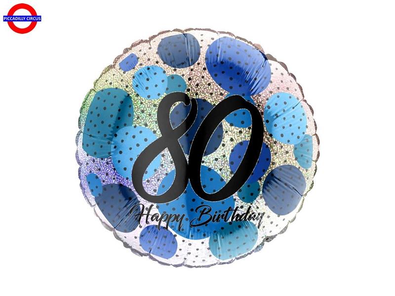 MYLAR 80 ANNI 18 FASHION DOTS BLUE