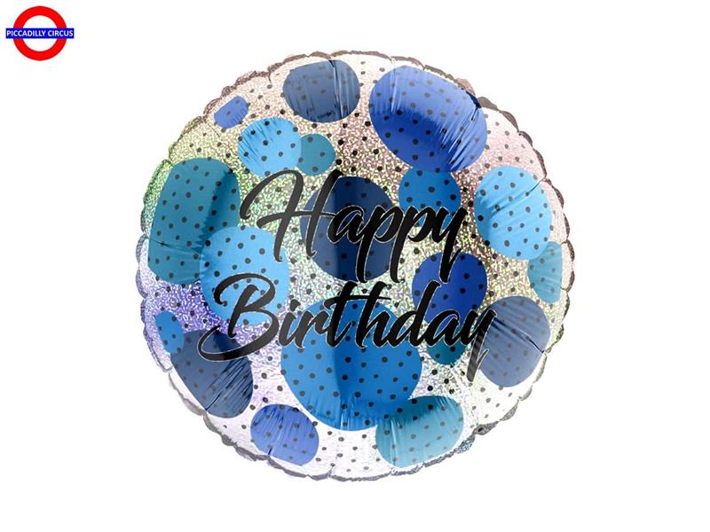 MYLAR COMPLEANNO 18 HB FASHION DOTS BLUE