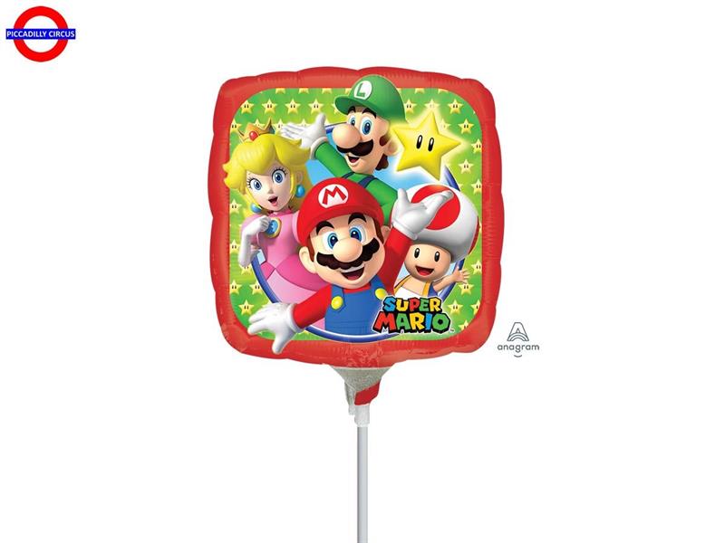  MYLAR SUPER MARIO MINI SHAPE QUADRATO