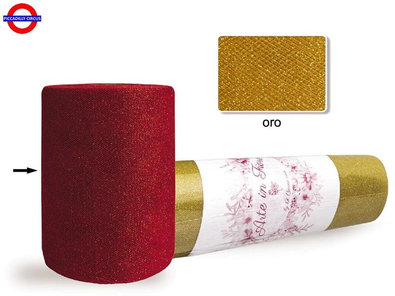 TULLE GLITTER cm12,5X50m ORO