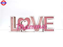 GADGET - SCRITTA CON LUCE LOVE ROSA MAMMA CM.30