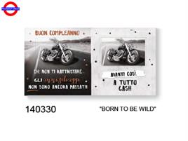 BIGLIETTO MUSICALE BUON COMPLEANNO 3D CON LUCE MOTO