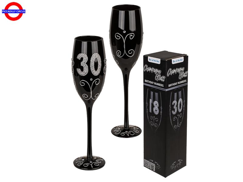 FLUTE NERO GLITTER 30 ANNI