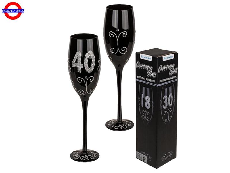 FLUTE NERO GLITTER 40 ANNI