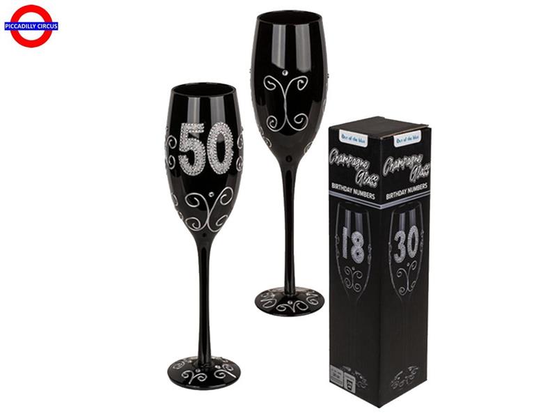 FLUTE NERO GLITTER 50 ANNI