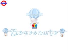 NASCITA CELESTE FESTONE ELEFANTE BENVENUTO
