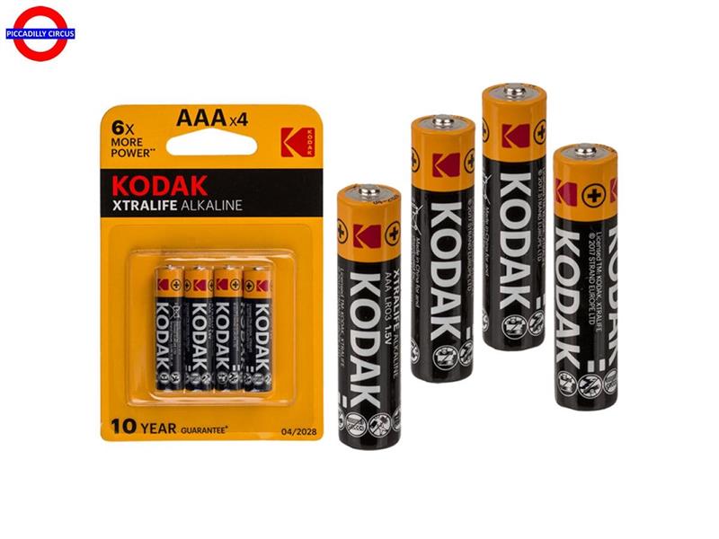 BATTERIE MINISTILO ALKALINE AAA CF.4 PEZZI KODAK