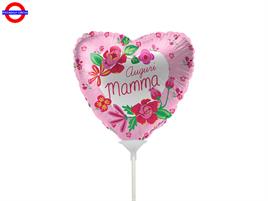 MYLAR MAMMA 09 CUORE AUGURI MAMMA