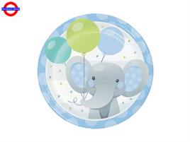 BABY ELEFANTE CELESTE 8 PIATTI D.18