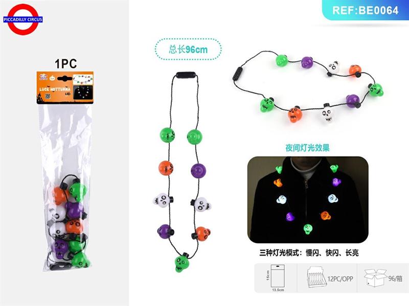 COLLANA HALLOWEEN TESCHI COLOR LUMINOSI