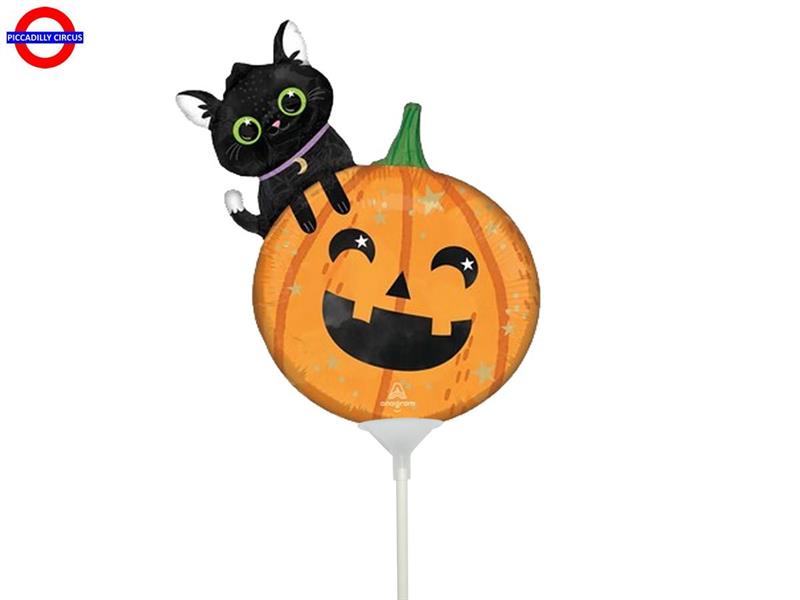 MYLAR MINI SHAPE ZUCCA CON GATTO