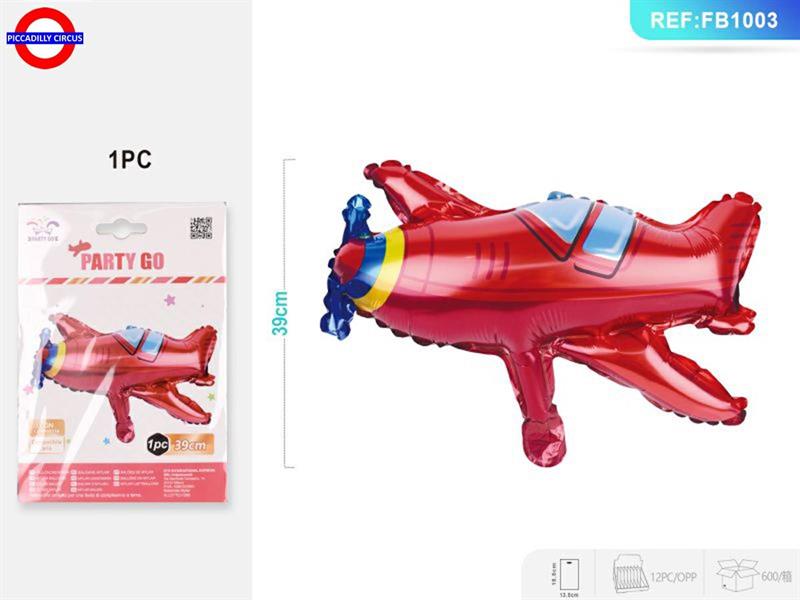 MYLAR VEICOLI MINI SHAPE AEROPLANO ROSSO CM.39