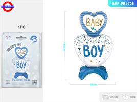 MYLAR DA TAVOLO DOPPIO CUORE BABY BOY CM.66X110