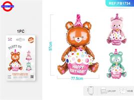 MYLAR SUPER SHAPE ORSO H.B. 3 COLORI CM.97X77.5