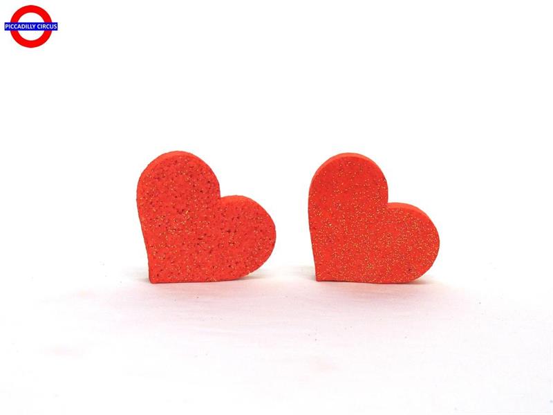 DECO-POLY CUORE ROSSO GLITTER CM.7