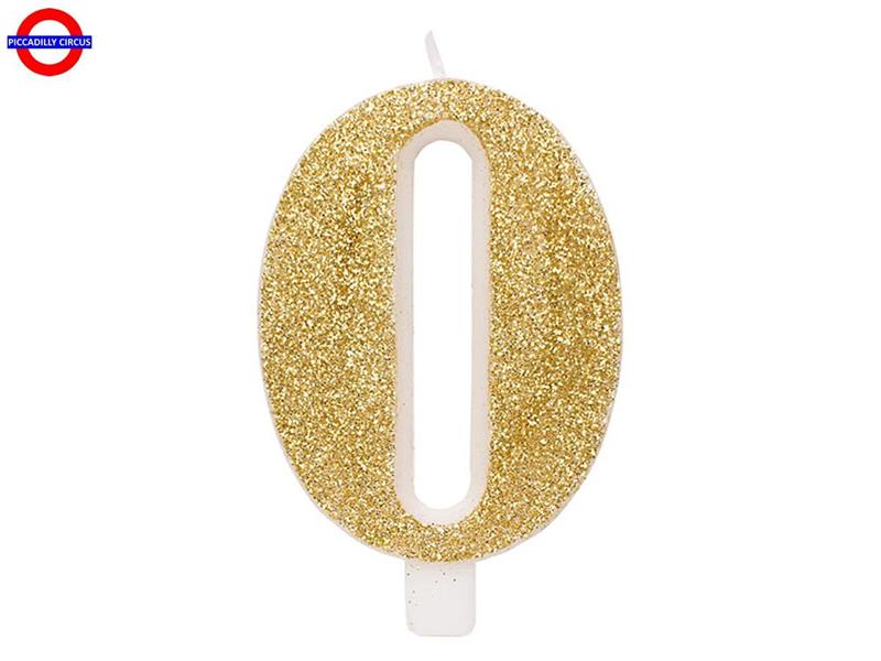 CANDELINA NUM. GLITTER ORO CM.7 N°0