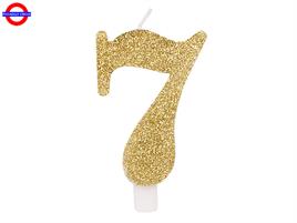 CANDELINA NUM. GLITTER ORO CM.9.5 N°7 BIO