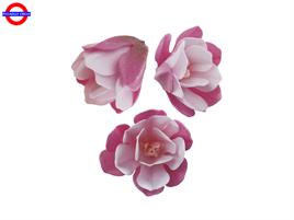 DECORAZIONE MAGNOLIA IN CIALDA ROSA CM.6,5-7