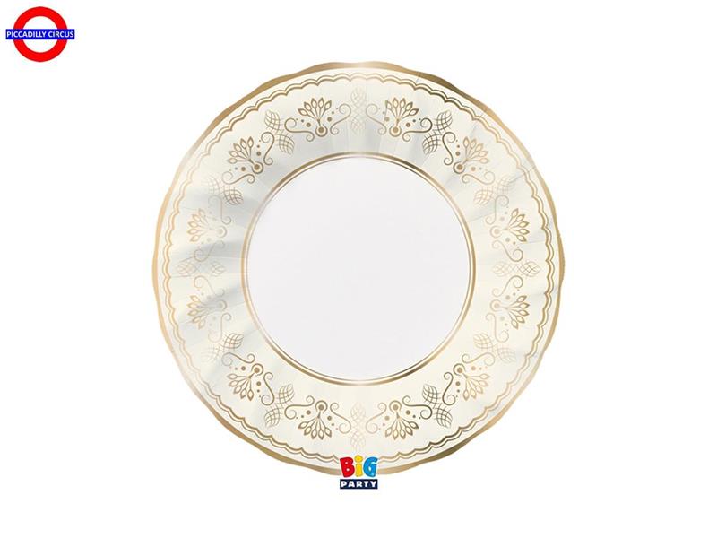 TAVOLA - ROYAL IVORY GOLD 6 PIATTI FONDI CM.24