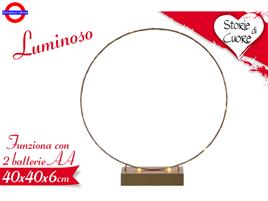 CERCHIO FERRO ORO CON BASE °40cm CON LUCE
