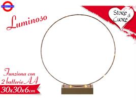 CERCHIO FERRO ORO CON BASE ø30cm CON LUCE